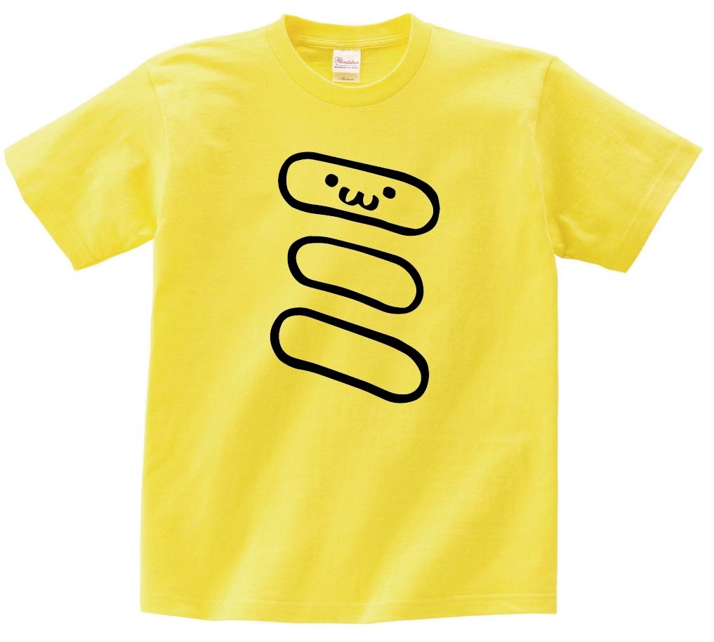 ミ　カタカナ　片仮名　一文字　五十音　筆絵　イラスト　半袖Tシャツ