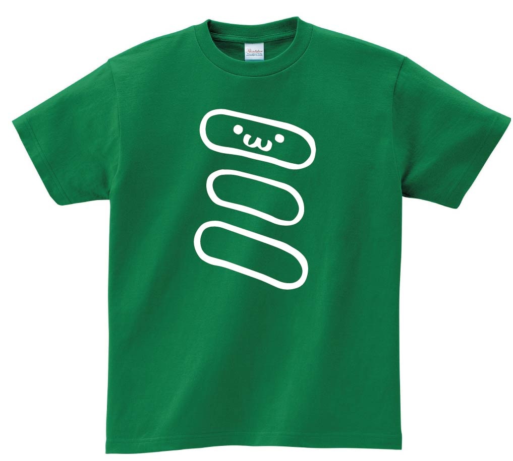 ミ　カタカナ　片仮名　一文字　五十音　筆絵　イラスト　半袖Tシャツ