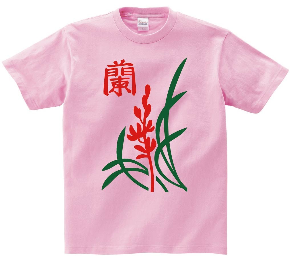 蘭　季節牌 花牌　麻雀　半袖Tシャツ