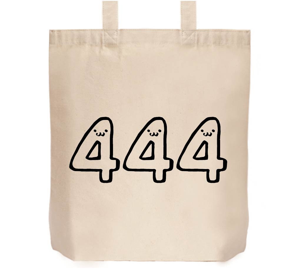 444 数字 ナンバー 記号 文字 筆絵 イラスト トートバッグ | 数字3  