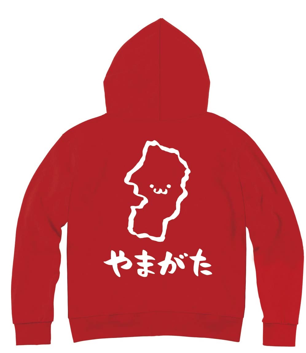 やまがた 山形県 都道府県 地図 筆絵 イラスト ジップパーカー すべての商品 サモエスキー