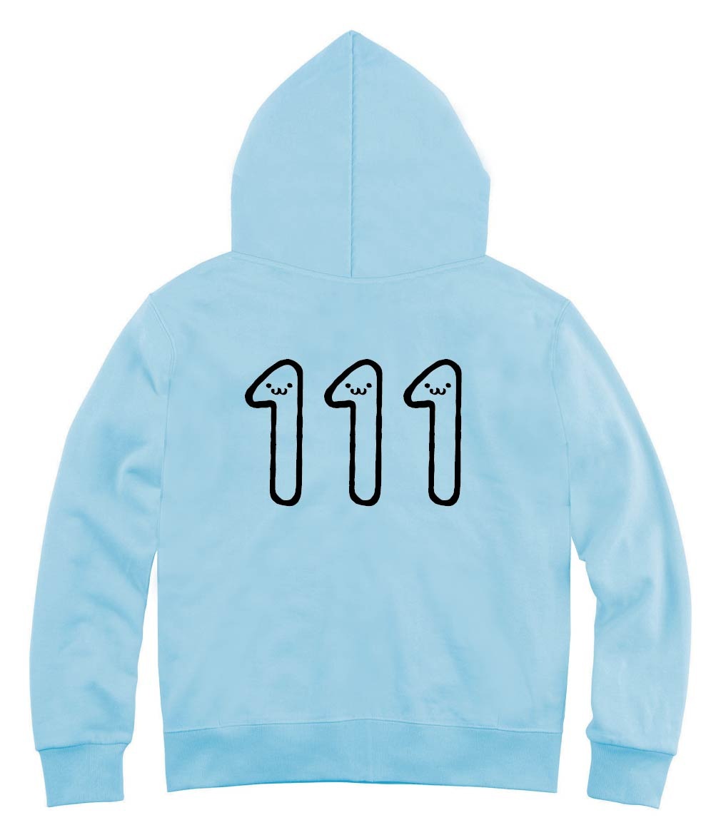 １１９ 百十九 数字 ナンバー 記号 文字 筆絵 イラスト ジップパーカー 数字3桁 サモエスキー