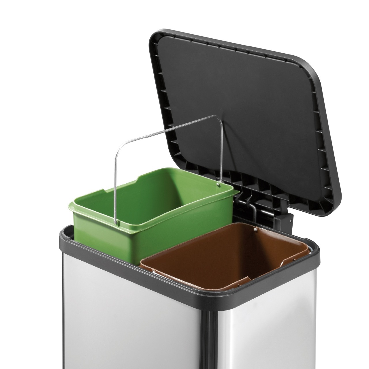 美品　HAILO ペダル式ゴミ箱　エコトリオプラスL ドイツ製　蓋付き　27L Hailo ハイロ エコトリオプラスL ゴミ箱 27L 四角型 バケツ3つ