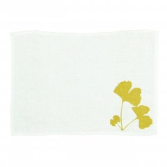 ドロシー・レーネン テーブルセット2P イチョウ シャイニーオリーブ ホワイトリネン