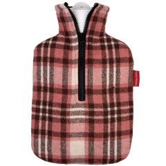 フーゴー・フロッシュ スタンダードクラシック湯たんぽ1.8L フランネルチェック オールドローズ