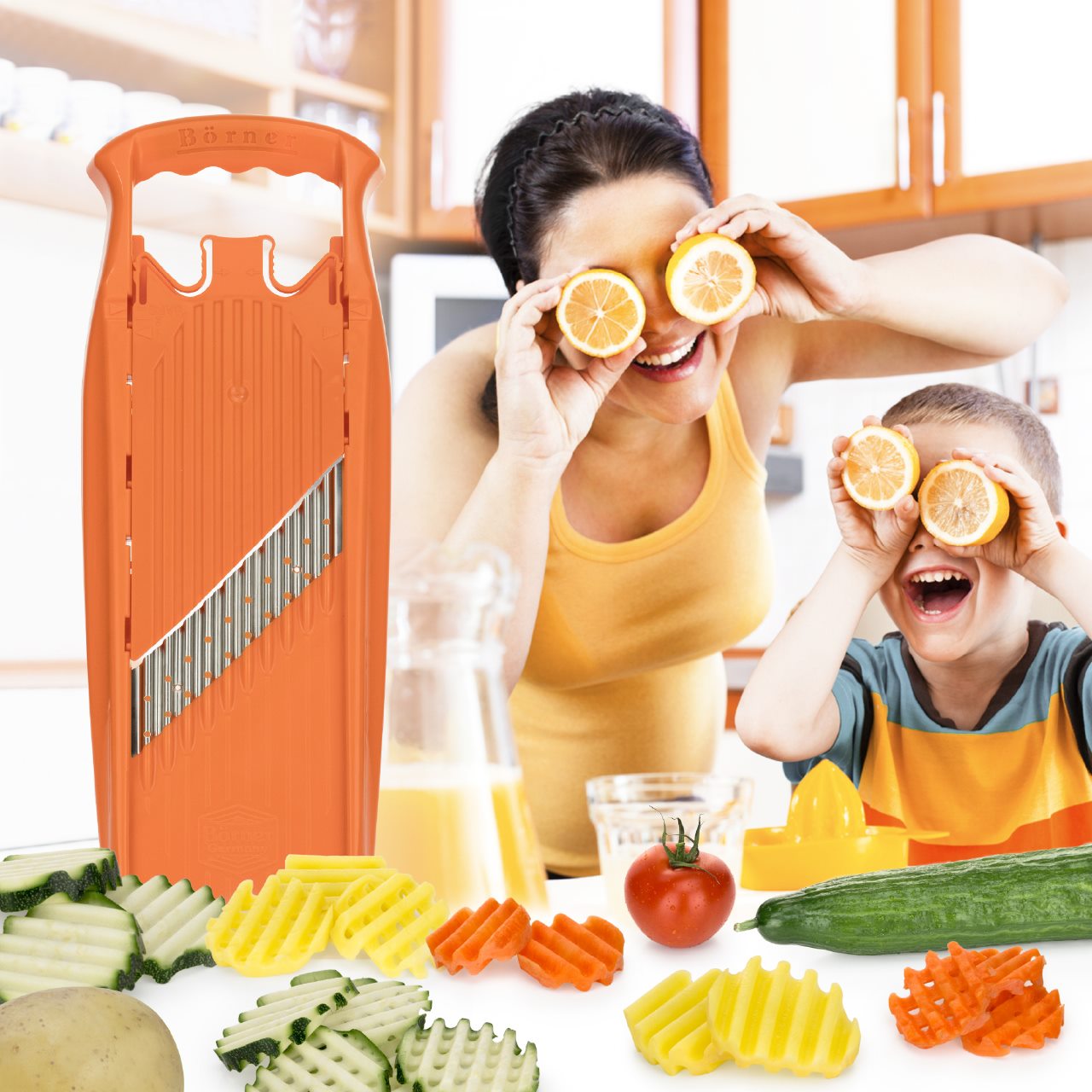 ベルナー パワーラインスライサー ウェーブワッフル オレンジ