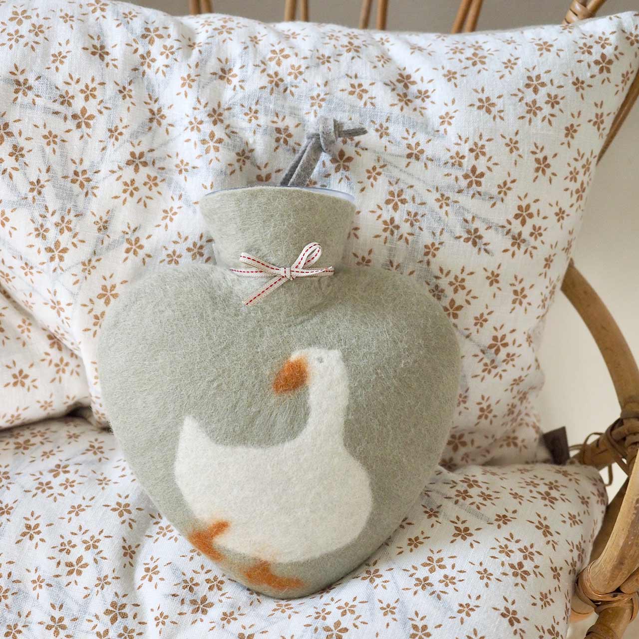 ドロシー・レーネン ハート湯たんぽ0.7L アヒル ヒスイ