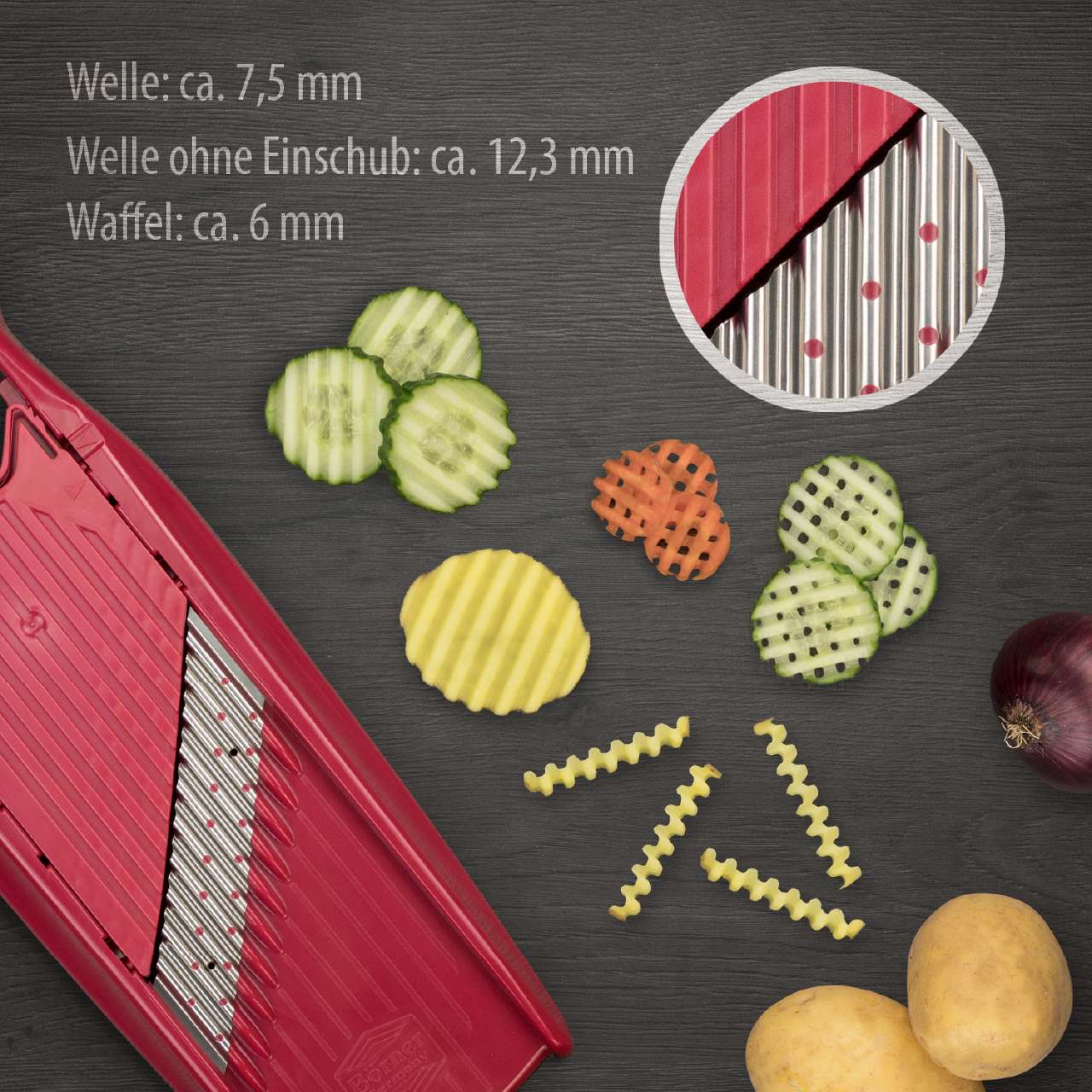 ベルナー パワーラインスライサー ウェーブワッフル レッド