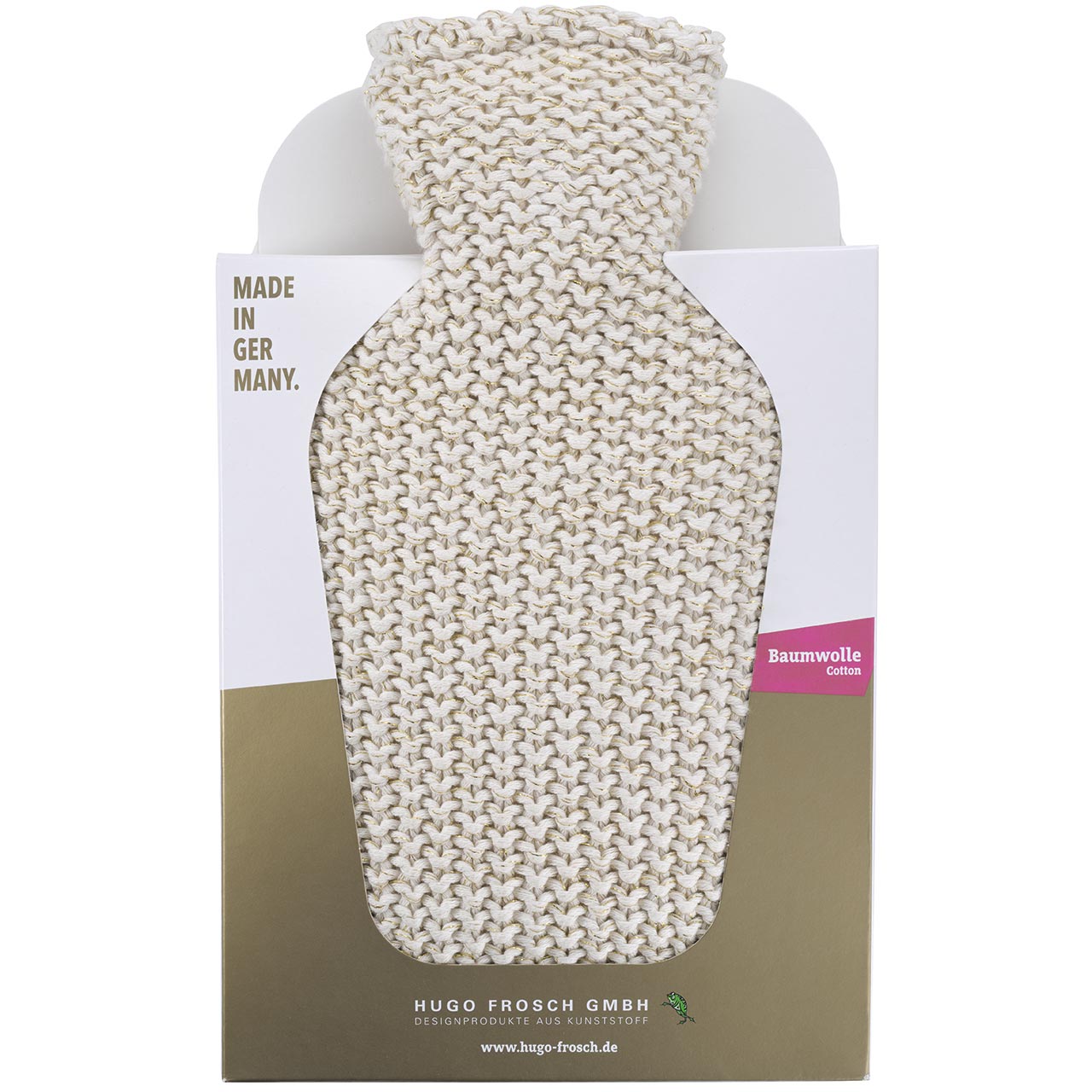 フーゴー・フロッシュ スタンダードクラシック湯たんぽ1.8L コットンニット クリーム