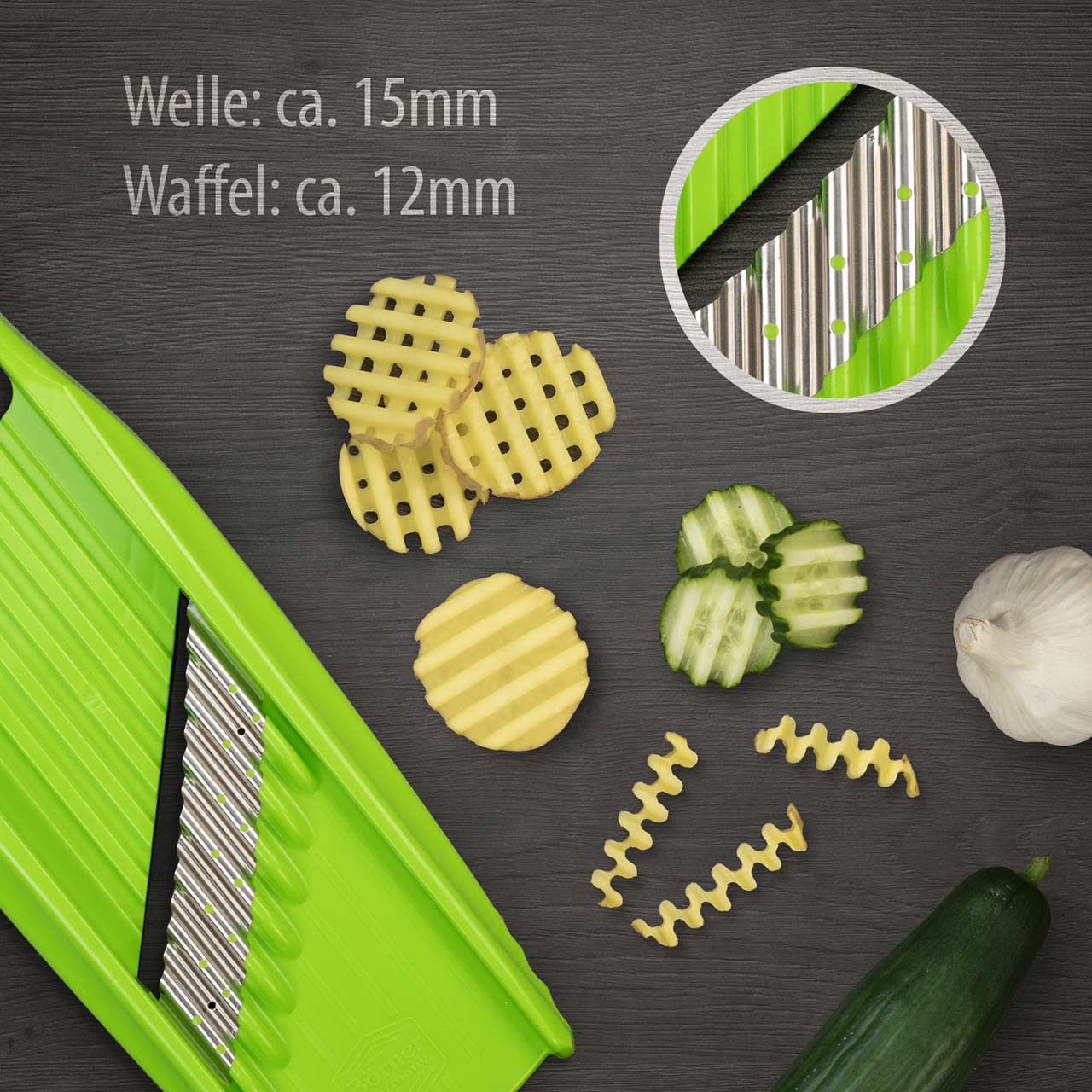 ベルナー パワーラインスライサー ウェーブワッフルXXL グリーン