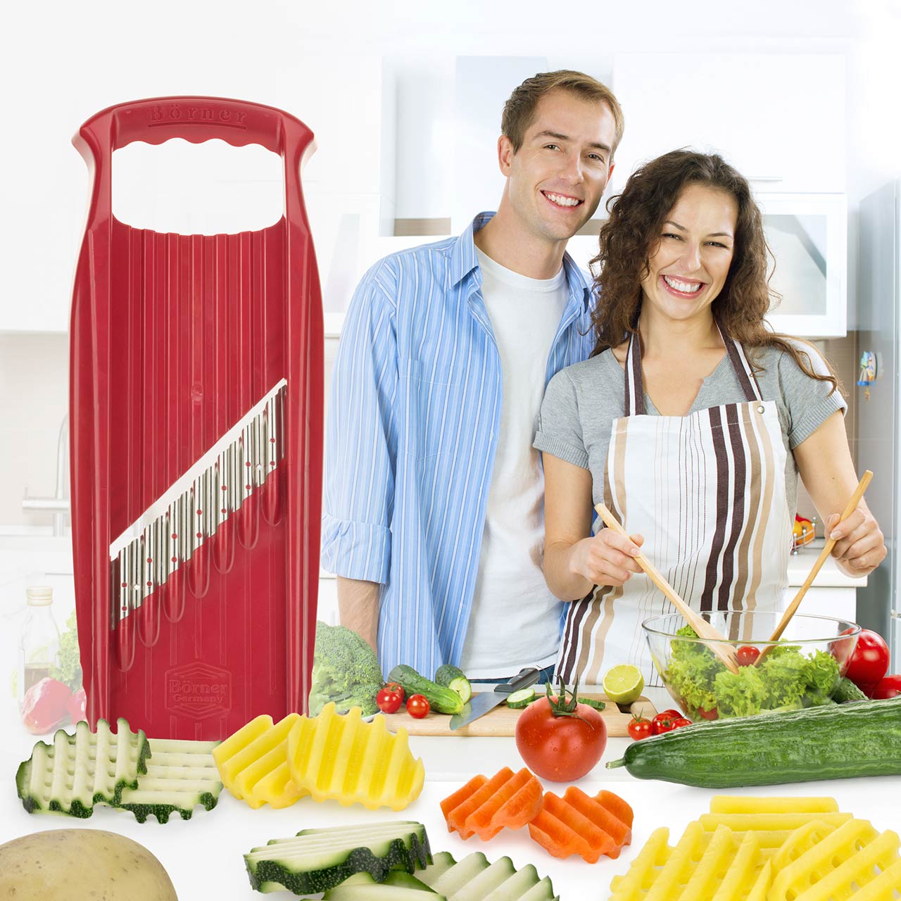 ベルナー パワーラインスライサー ウェーブワッフルXXL レッド