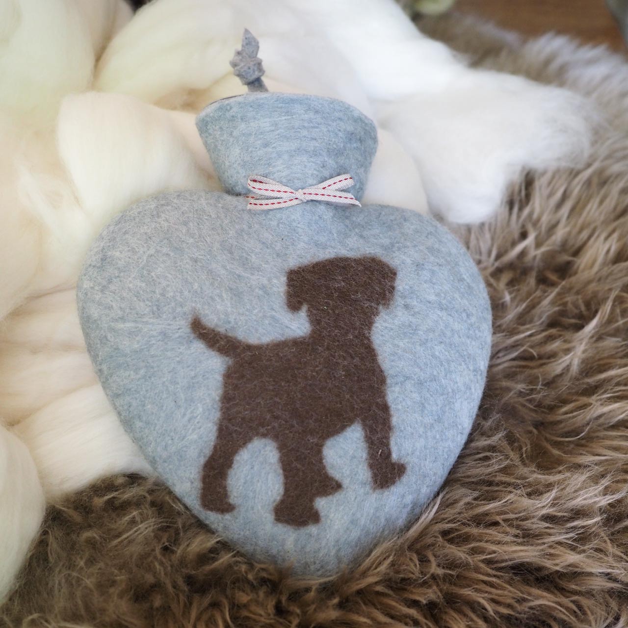 ドロシー・レーネン ハート湯たんぽ0.7L コイヌ グレー