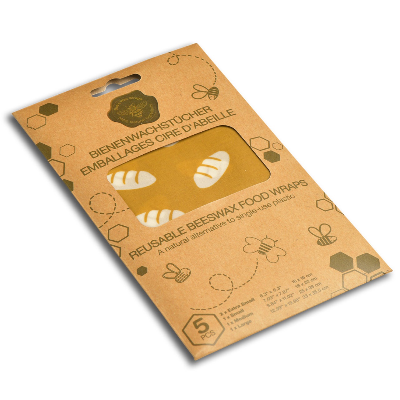 ナッツ ビーズワックスラップ 5点セット アソート