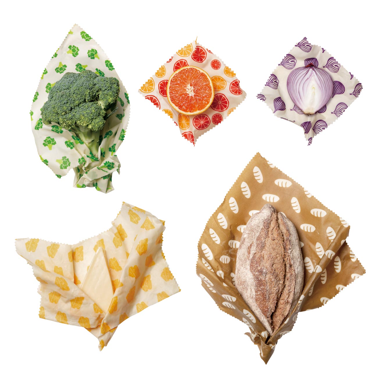 ナッツ ビーズワックスラップ 5点セット アソート