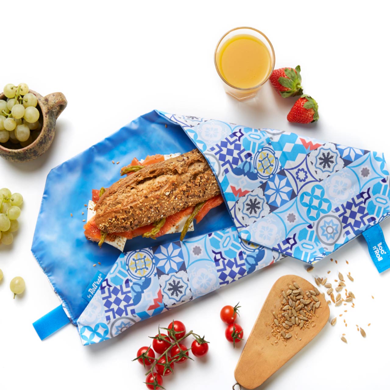 ロールイート ボックンロール パッチワーク ブルー