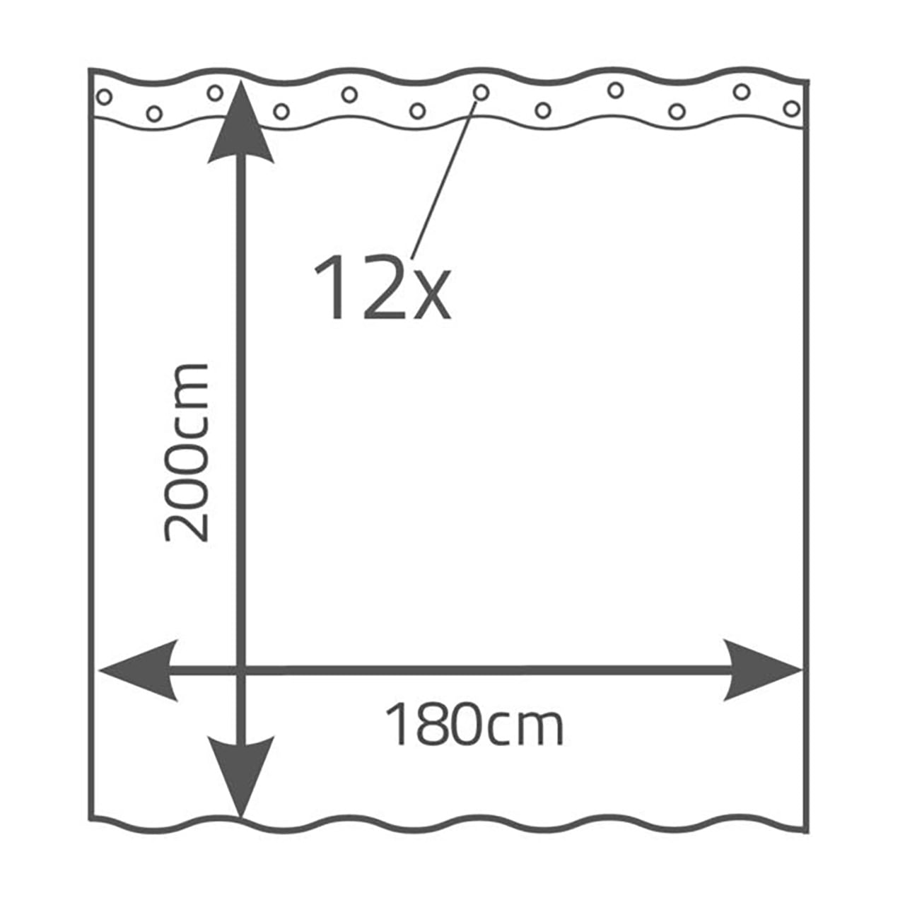 リダー シャワーカーテンテキスタイル 180x200 アトランティス