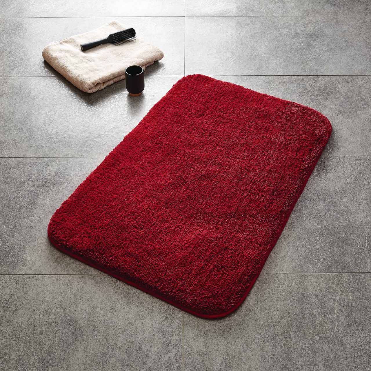 リダー バスルームカーペット シック 60×90cm レッド
