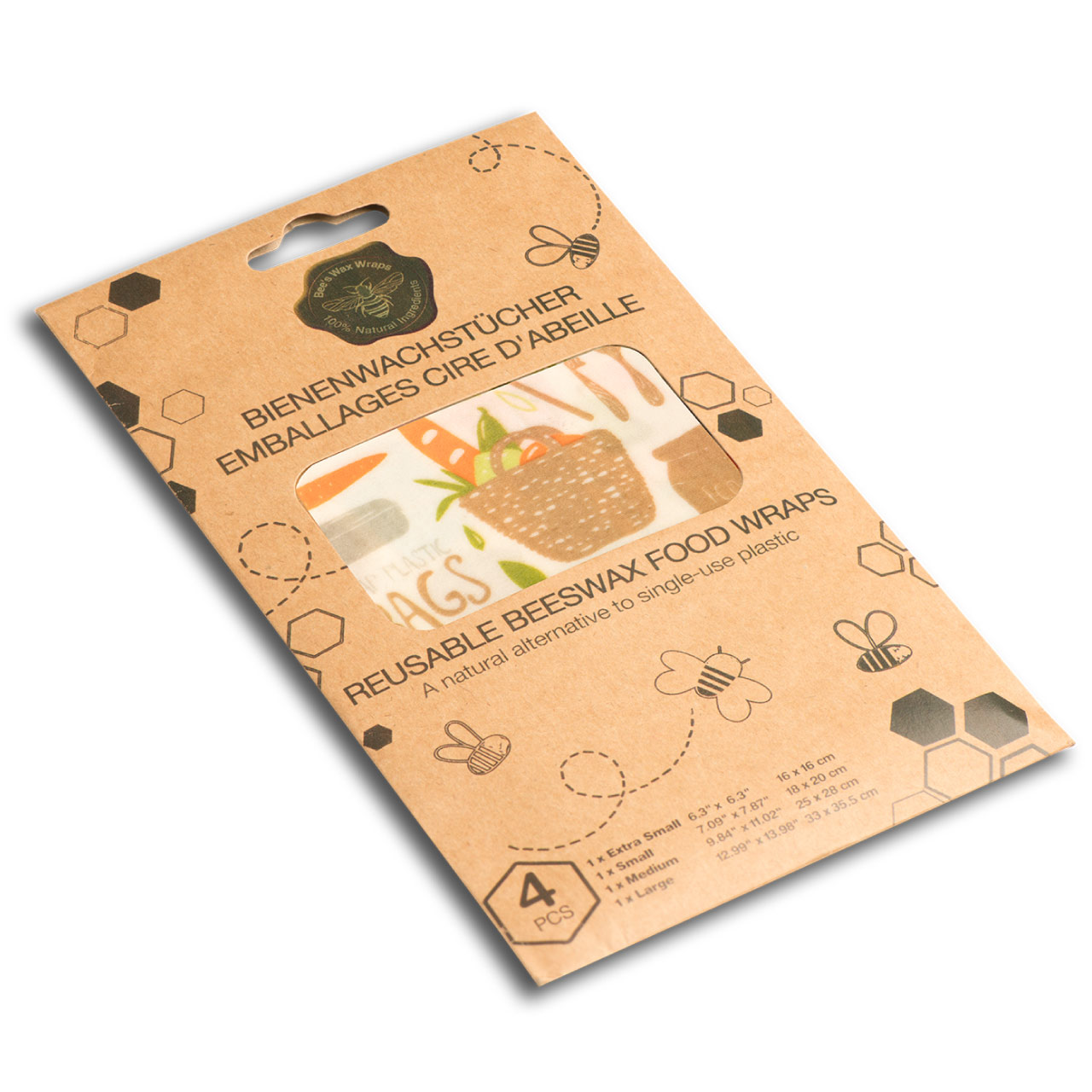 ナッツ ビーズワックスラップ 4点セット ゼロウェイスト