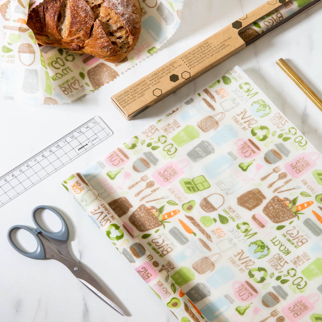 ナッツ ビーズワックスラップ ロール ゼロウェイスト