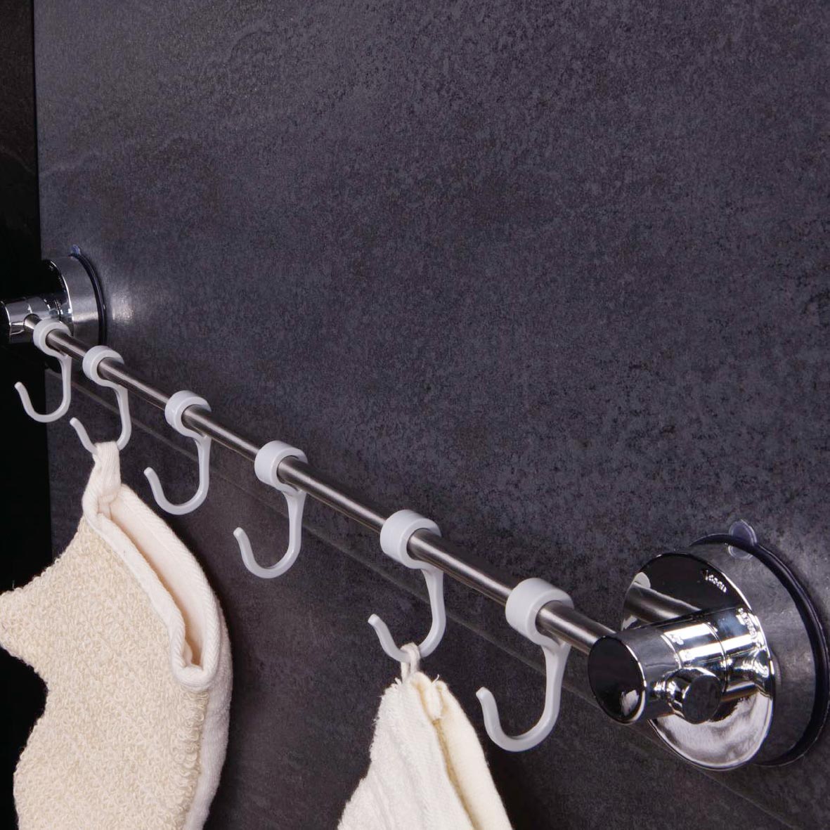 リダー サクション タオルレール＋フック 555x82x47mm