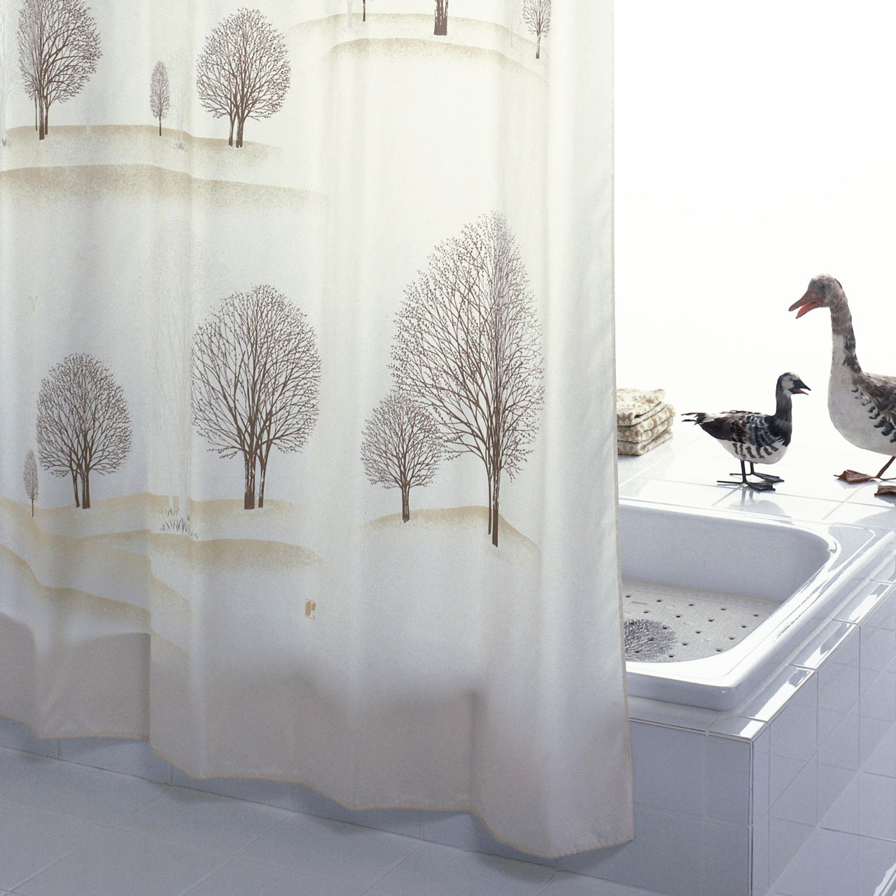 リダー シャワーカーテンテキスタイル 180x200 パーク ブラウン