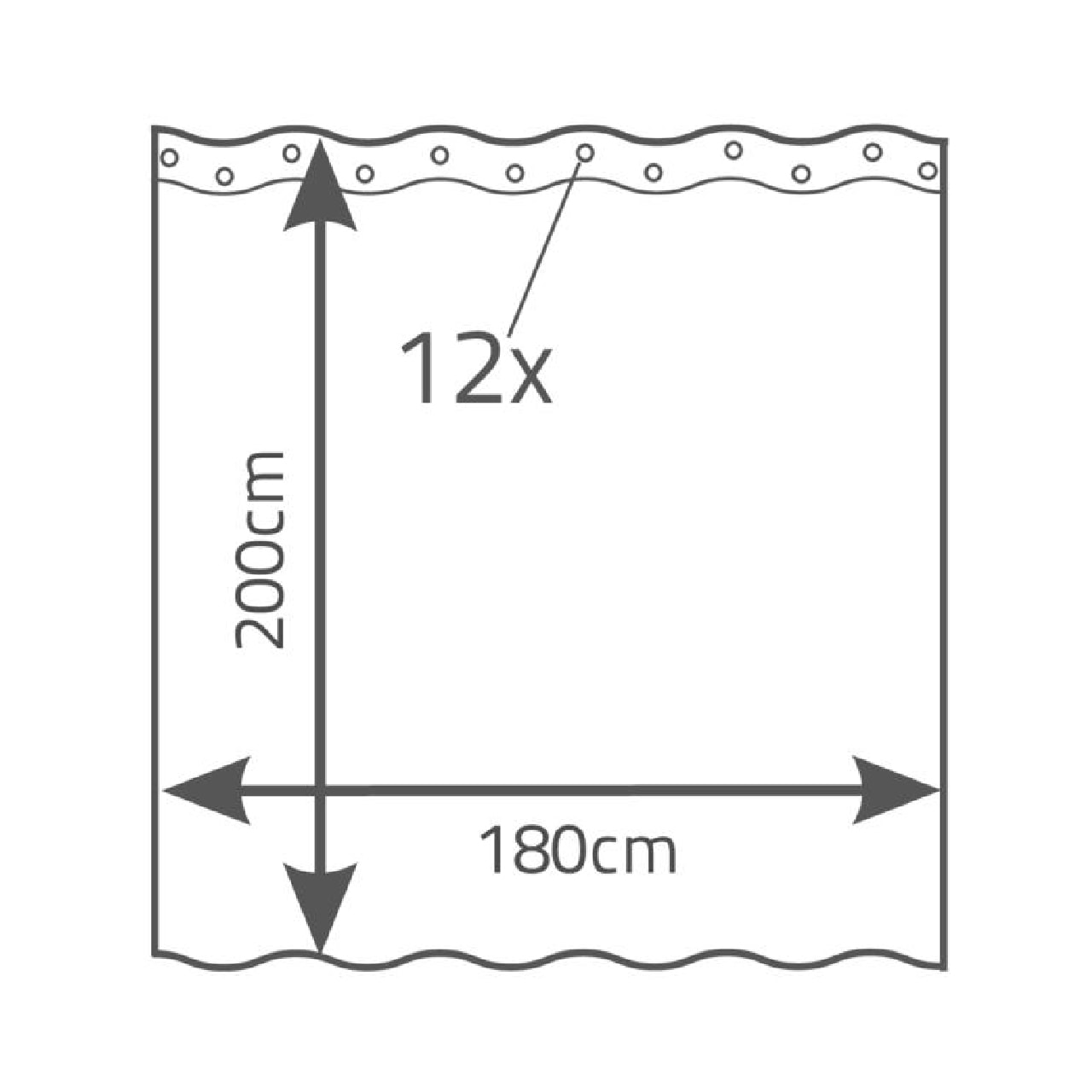 リダー シャワーカーテンテキスタイル 180x200 パーク ブラウン