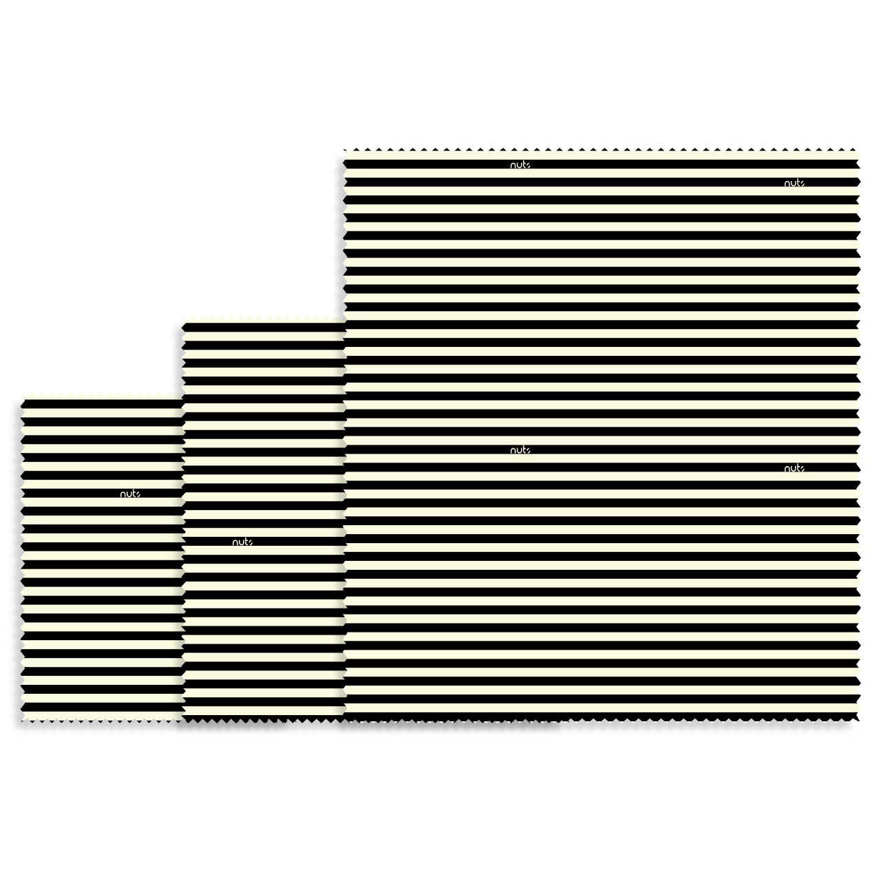 ナッツ ビーズワックスラップ 3点セット ブラックストライプ