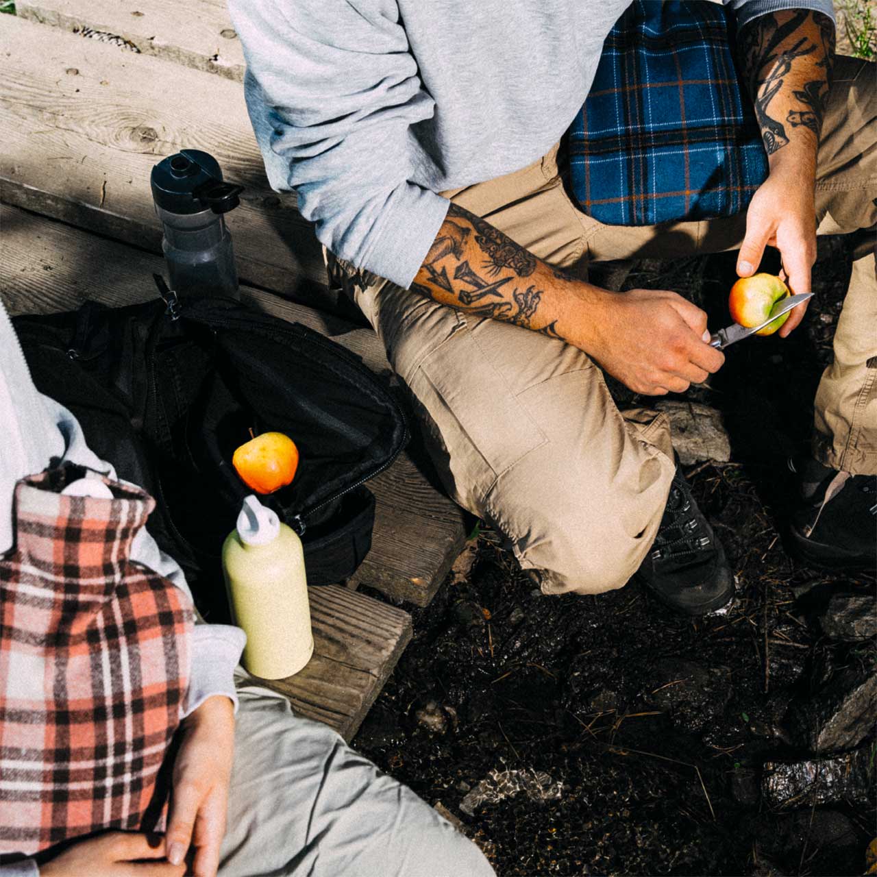 フーゴー・フロッシュ スタンダードクラシック湯たんぽ1.8L フランネルチェック デニムブルー