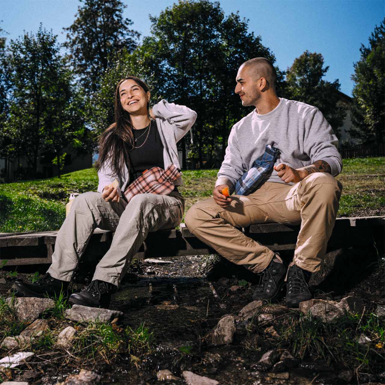 フーゴー・フロッシュ スタンダードクラシック湯たんぽ1.8L フランネルチェック デニムブルー