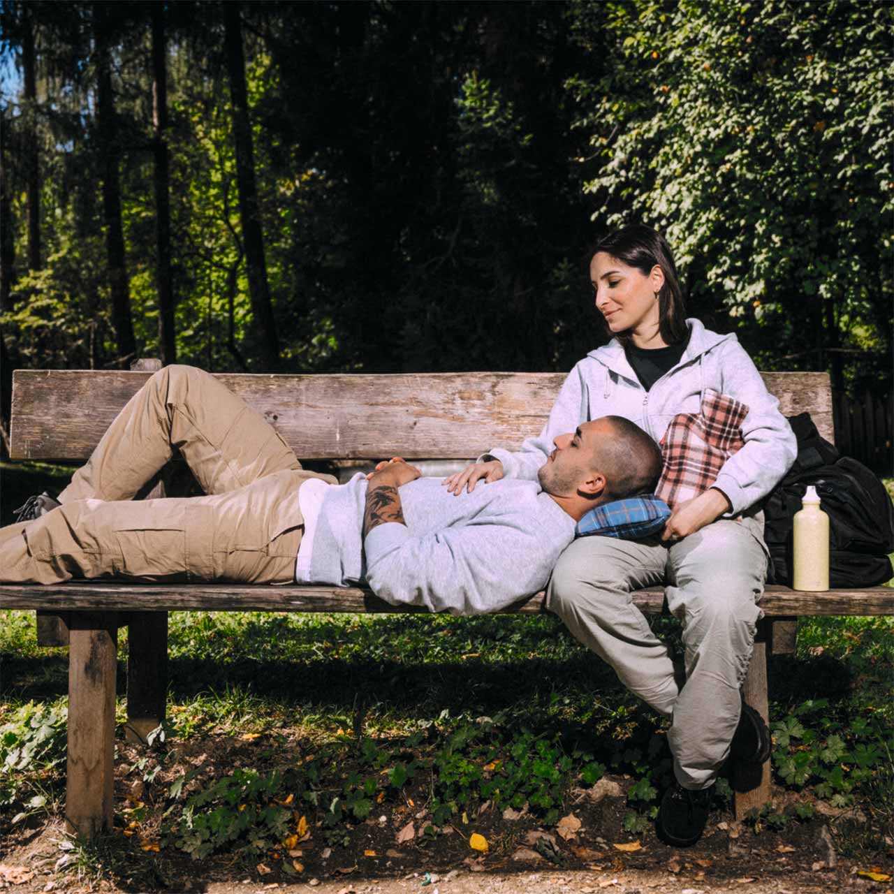 フーゴー・フロッシュ スタンダードクラシック湯たんぽ1.8L フランネルチェック デニムブルー