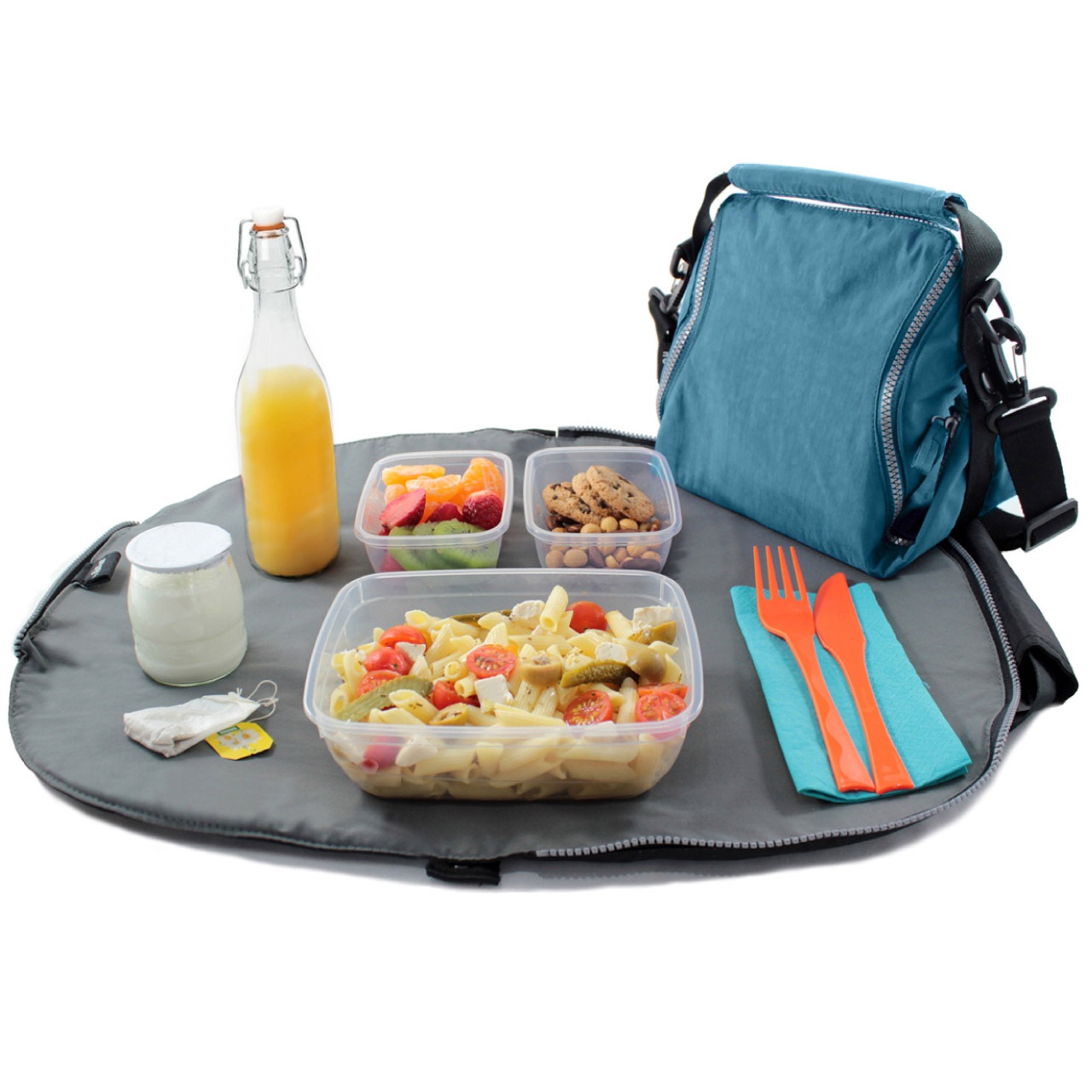 ロールイート 2-in-1ランチバッグ ブルー