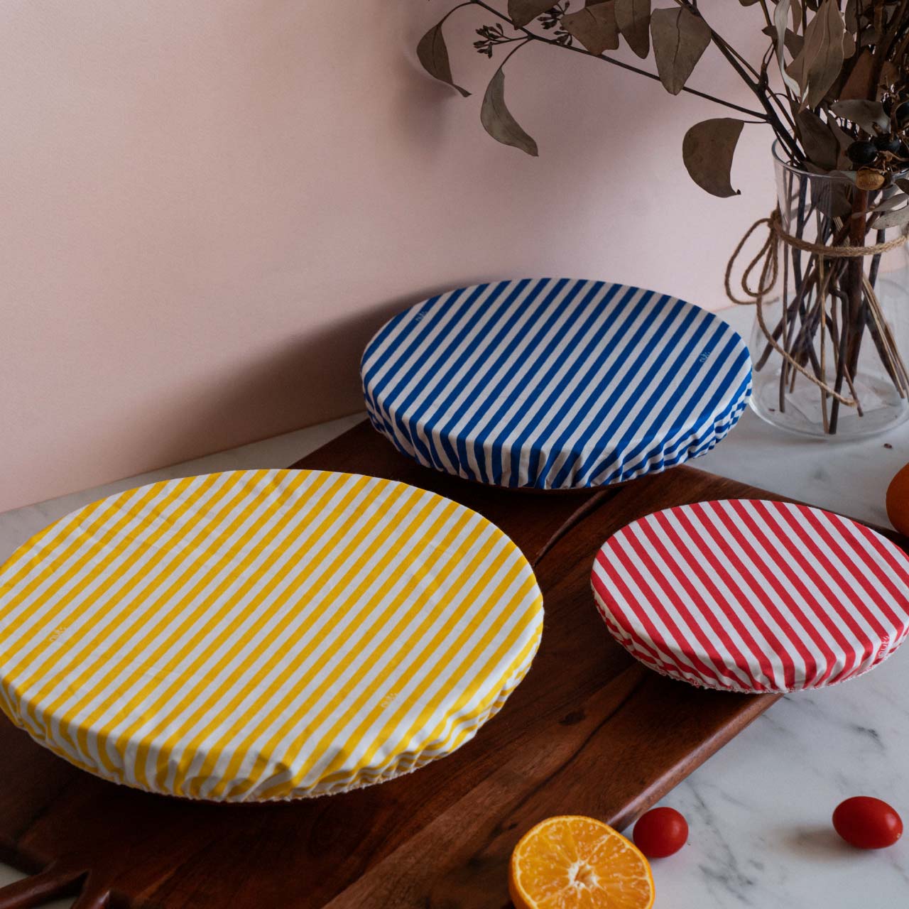 ナッツ ボウルカバー 3点セット ストライプアソート