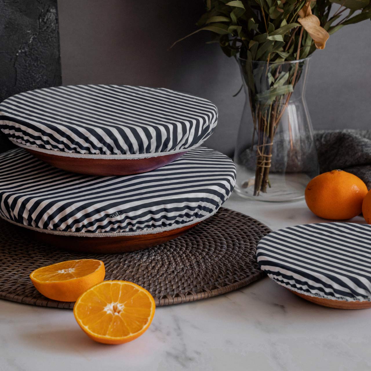 ナッツ ボウルカバー 3点セット ブラック