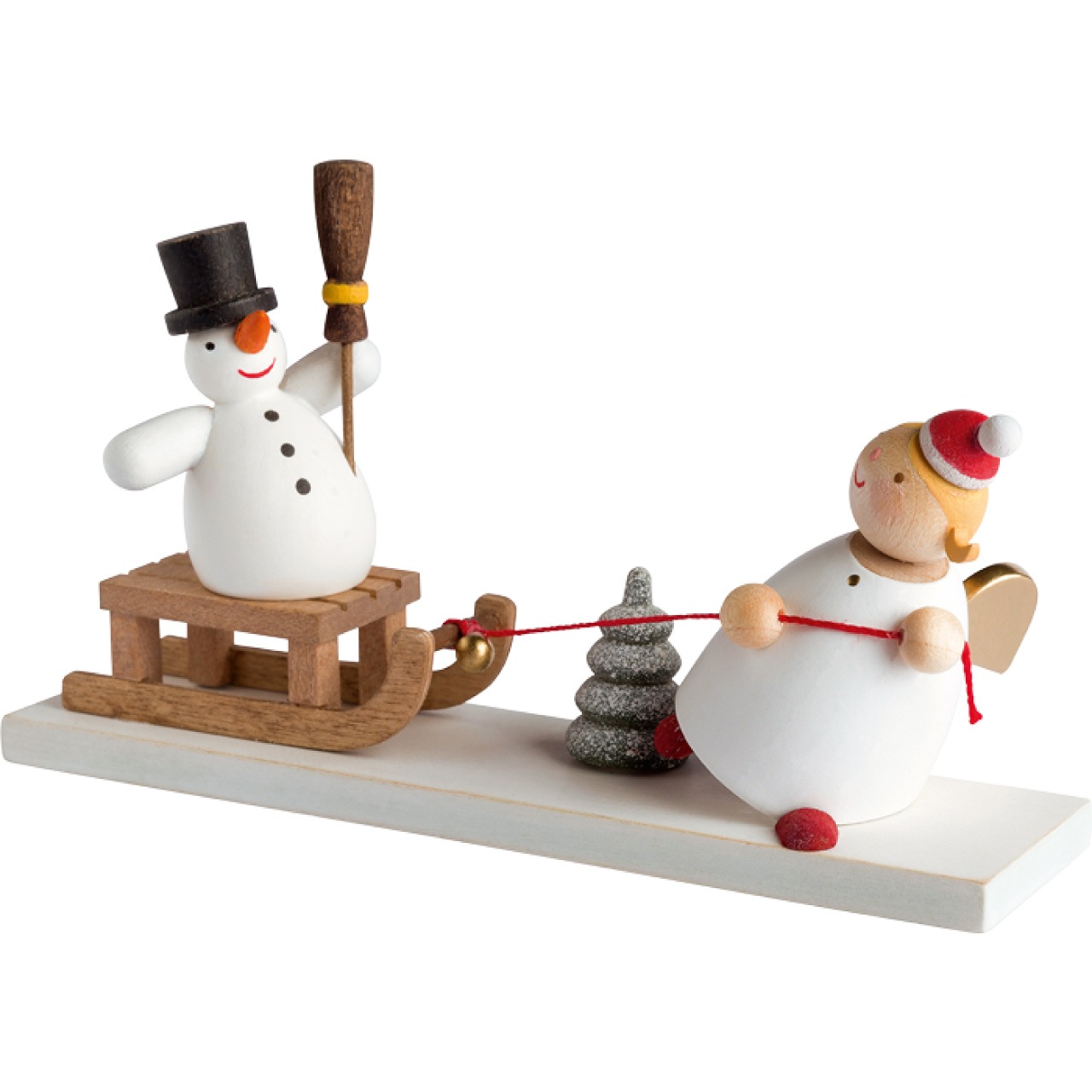 ギュンターライヒェル ミニチュアフィギュア 守護天使 ソリと雪だるま