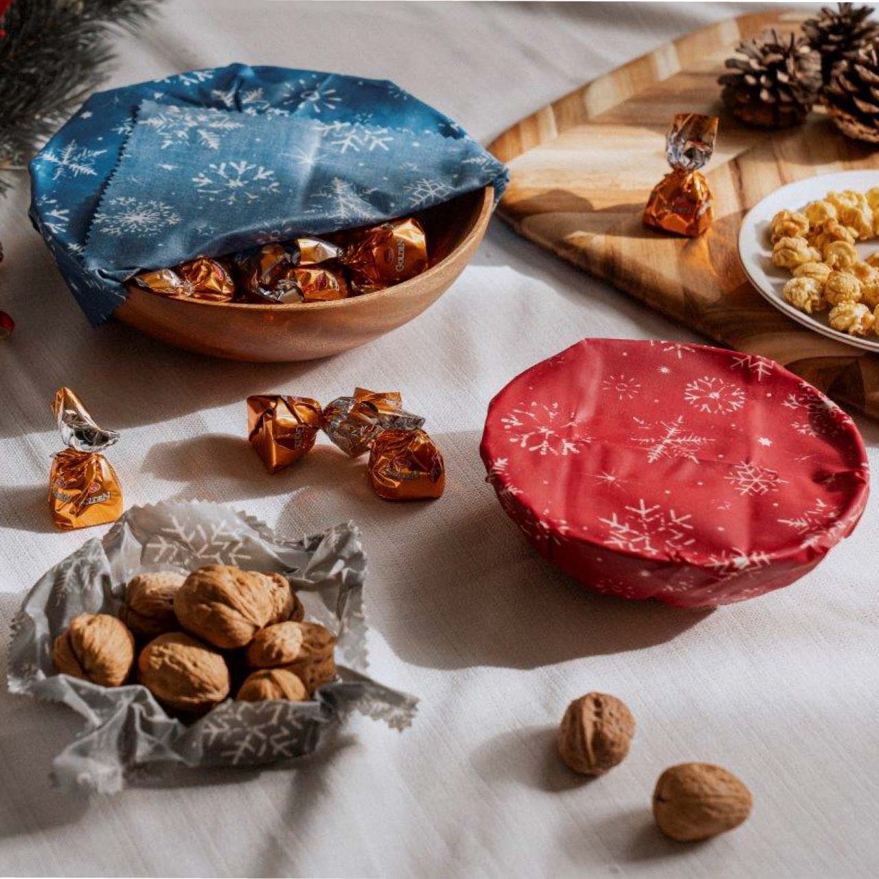 ナッツ ビーズワックスラップ 3点セット スノーフレイクアソート