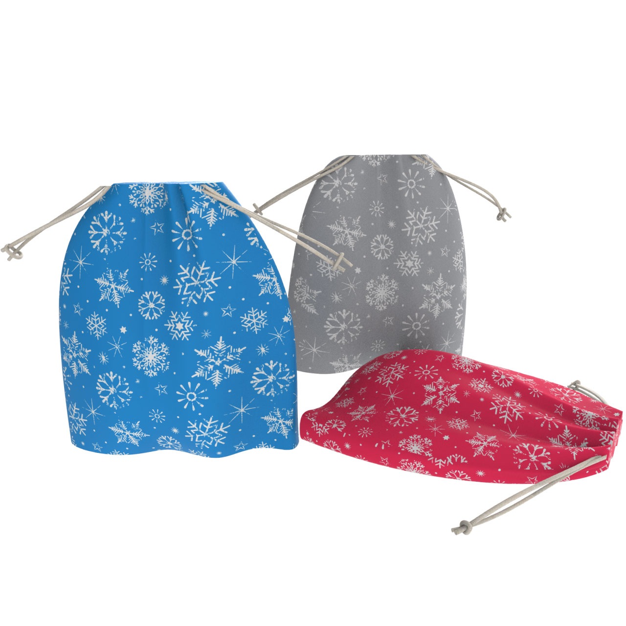 ナッツ コットンバッグ 3点セット スノーフレイクアソート