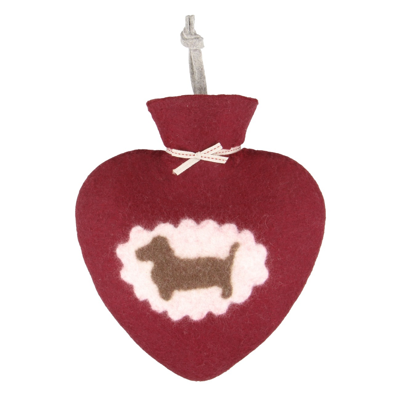 ドロシー・レーネン ハート湯たんぽ0.7L ドッグ ボルドー