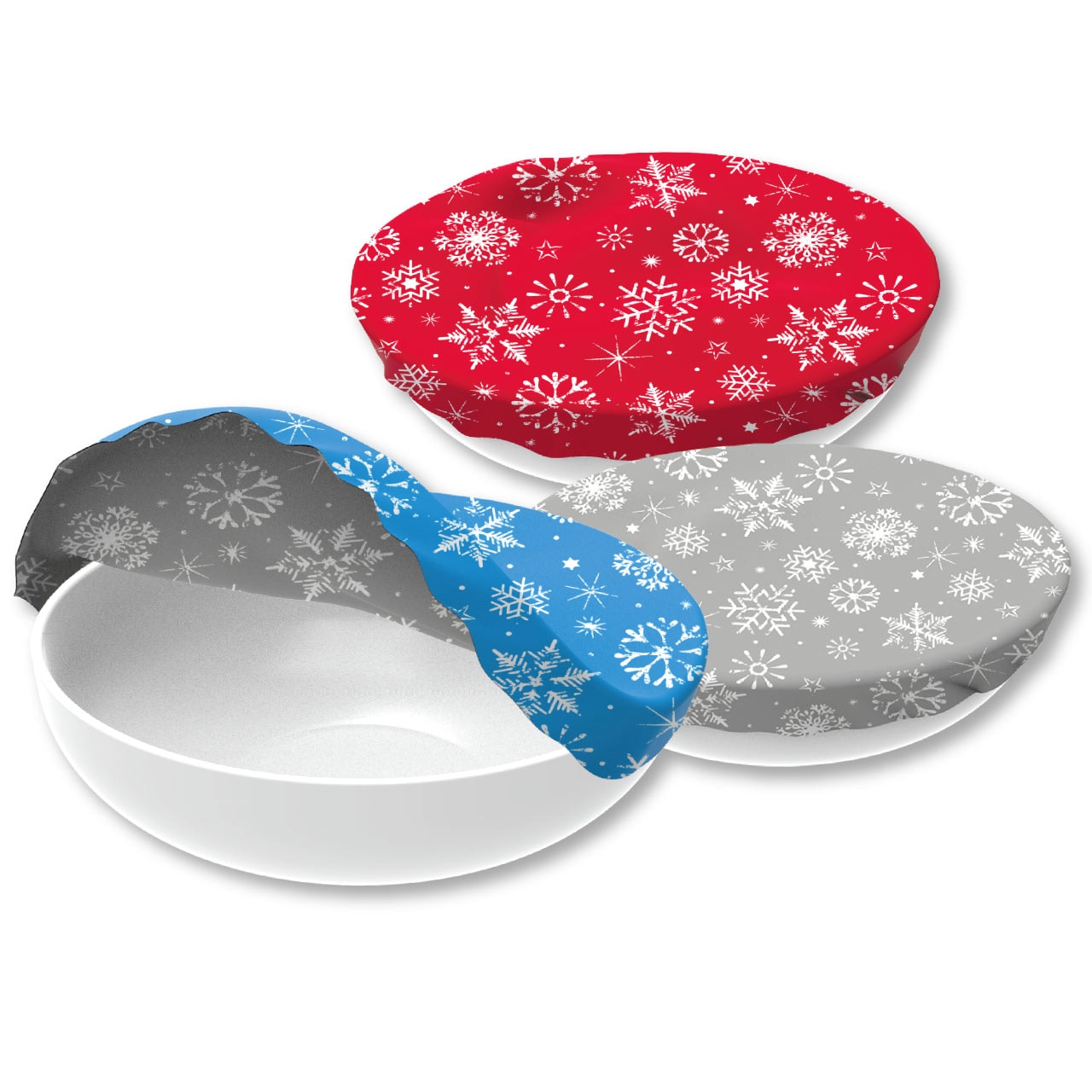 ナッツ ボウルカバー 3点セット スノーフレイクアソート