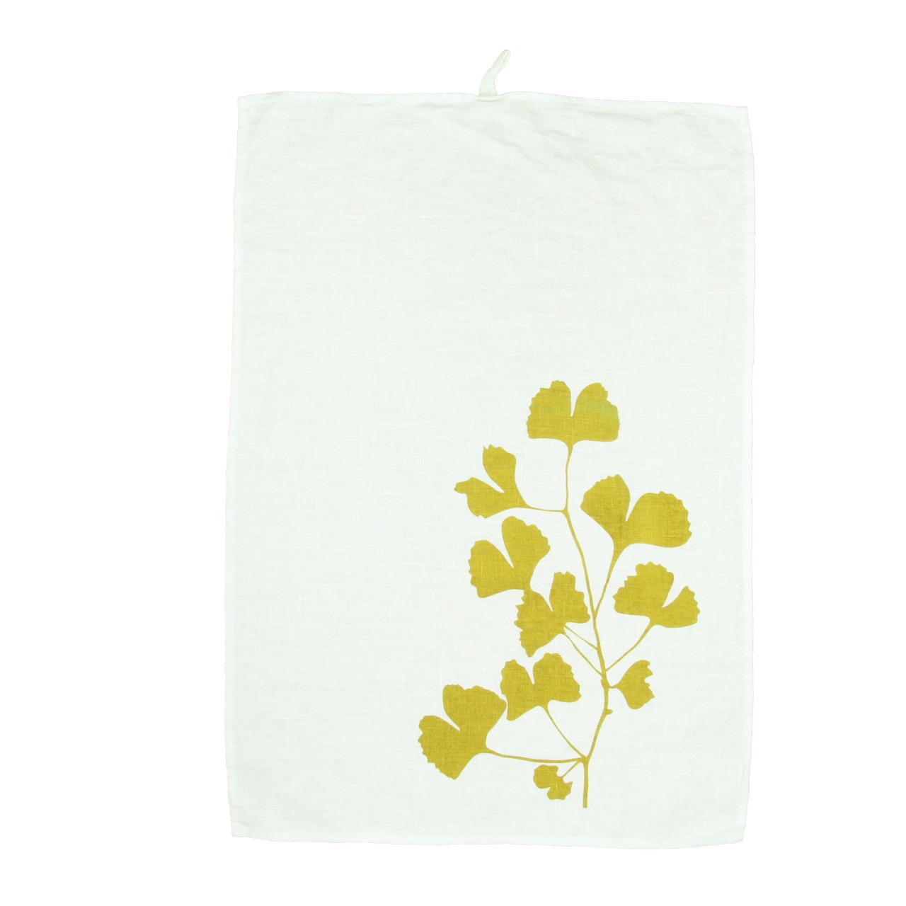 ドロシー・レーネン タオル イチョウ シャイニーオリーブ ホワイトリネン