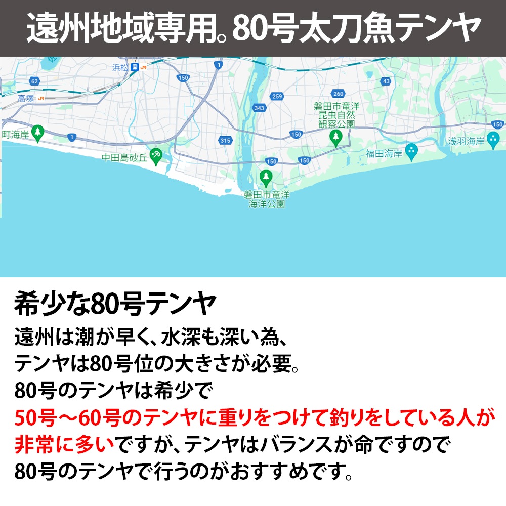 遠州地域遊漁船【まとめ買いで最大1200円OFF】青鬼丸　Caza con Espada(CCエスパーダ)　80号 300g 太刀魚