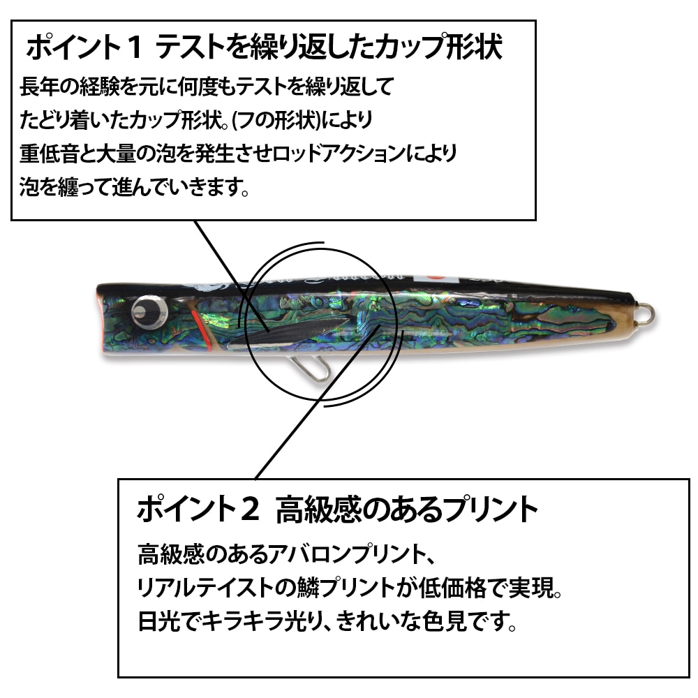 ウッドルアー】 NOVA Popper クロマグロ ヒラマサ ブリ 3色 230mm 125g