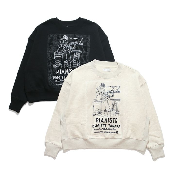 The NERDYS / Brigitte Tanaka×The NERDYS PIANISTE Short Crew Sweat