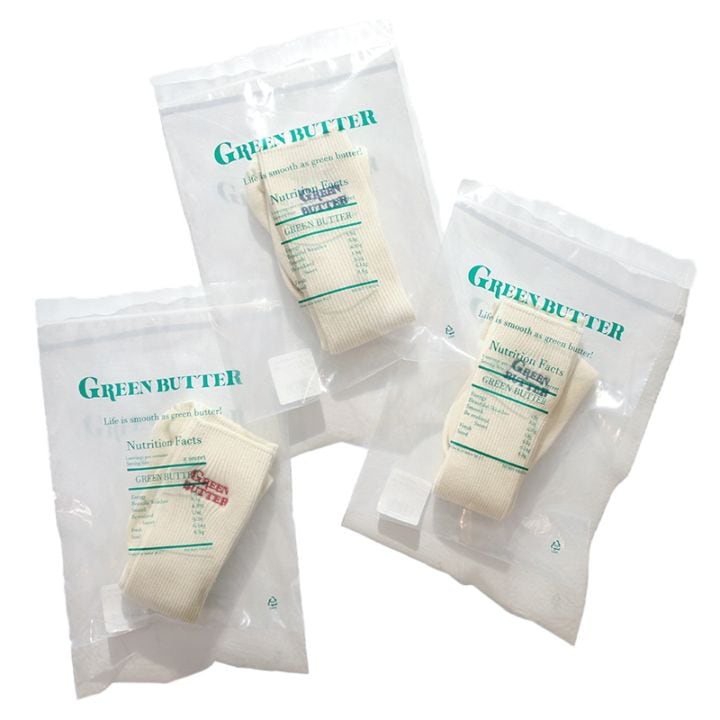 GREEN BUTTER / Needlework Mid-calf Socks