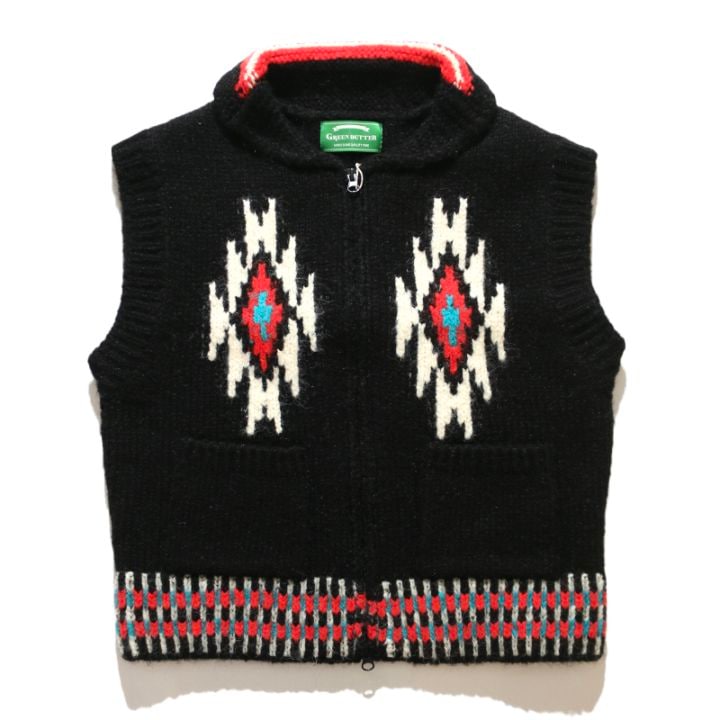 GREEN BUTTER / Navaho Alpaca Knit Vest