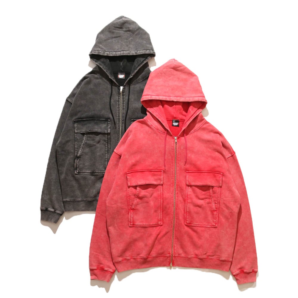 SCREEN STERS / CHEMICAL WASH Full Zip Sweat Parker