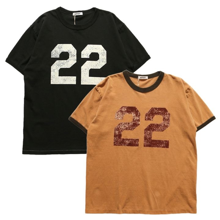 AUTHEN / SS NUMBERING FLOCKY RINGER T-SHIRT
