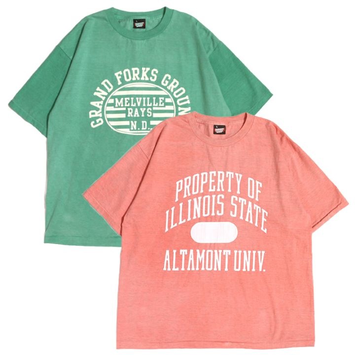Graphic Tee / Pigment Dye Crack Print T-shirt
