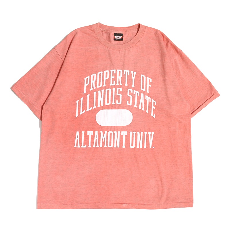 Graphic Tee / Pigment Dye Crack Print T-shirt