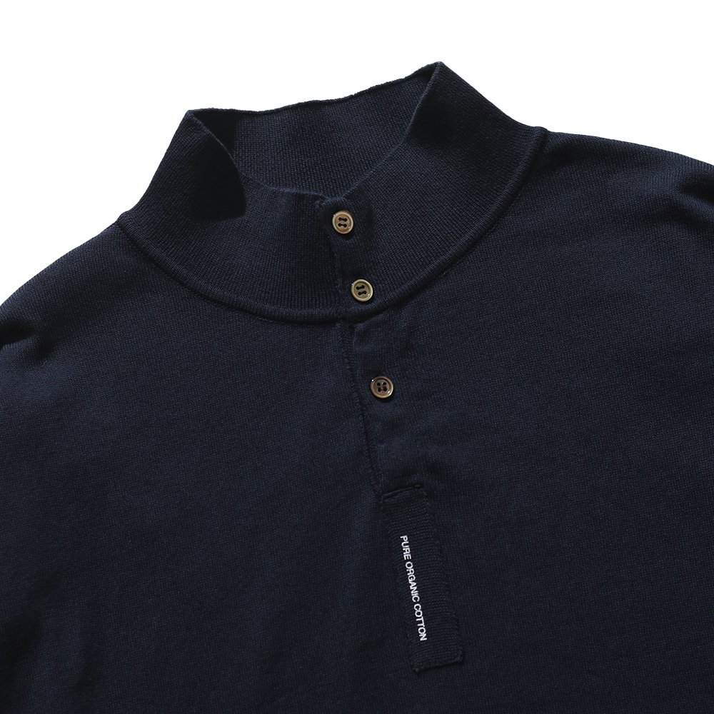 THE NERDYS / Organic Cotton Stand collar L/S Polo Shirt