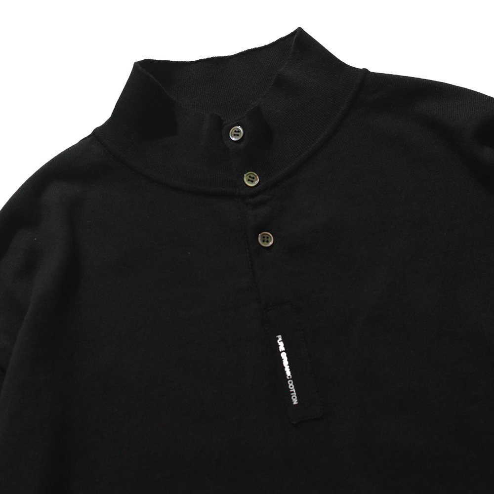 THE NERDYS / Organic Cotton Stand collar L/S Polo Shirt